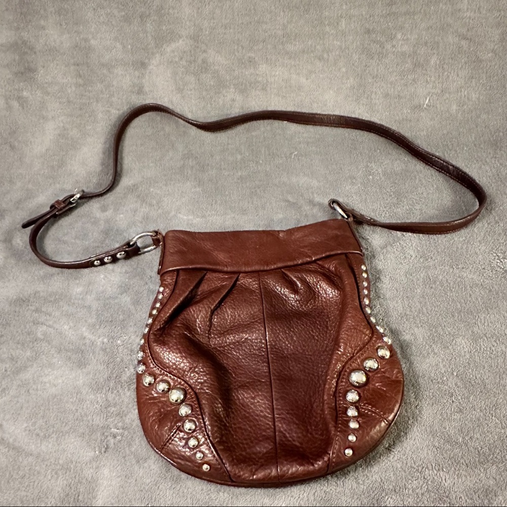 B. Makowsky Brown Leather Crossbody Bag